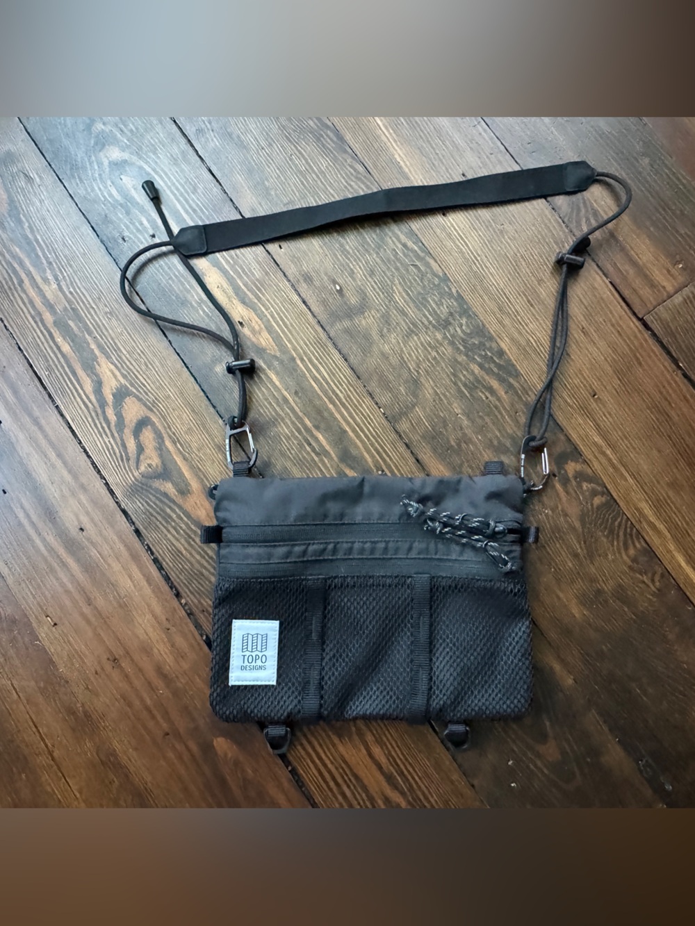 Topo Designs Black Mesh Belt/Crossbody Organizer